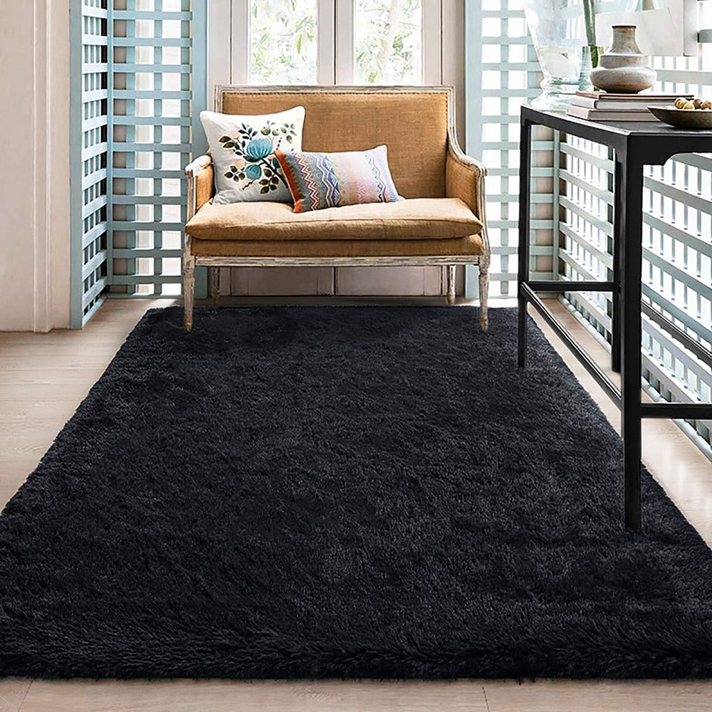 Floor Rugs Shaggy Fluffy Area Modern Soft Carpet For Bedroom Living Room