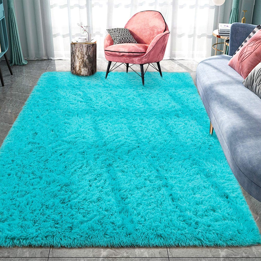 Floor Rugs Shaggy Fluffy Area Modern Soft Carpet For Bedroom Living Room