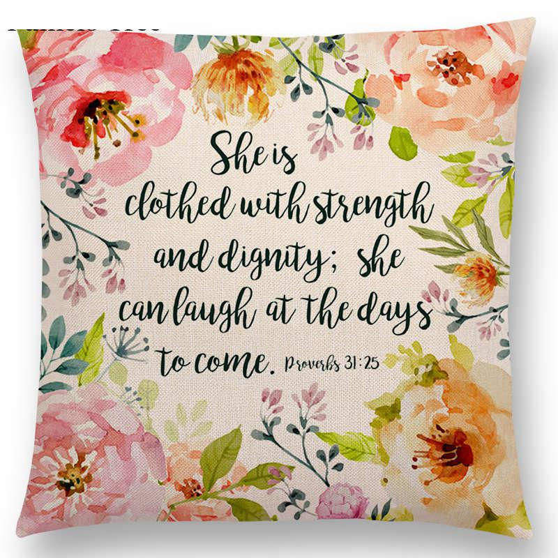 Floral Inspirational Sayings Cushion Covers