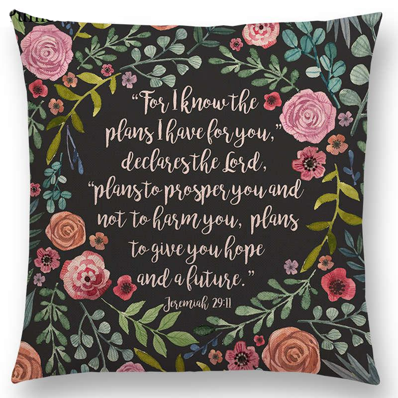 Floral Inspirational Sayings Cushion Covers