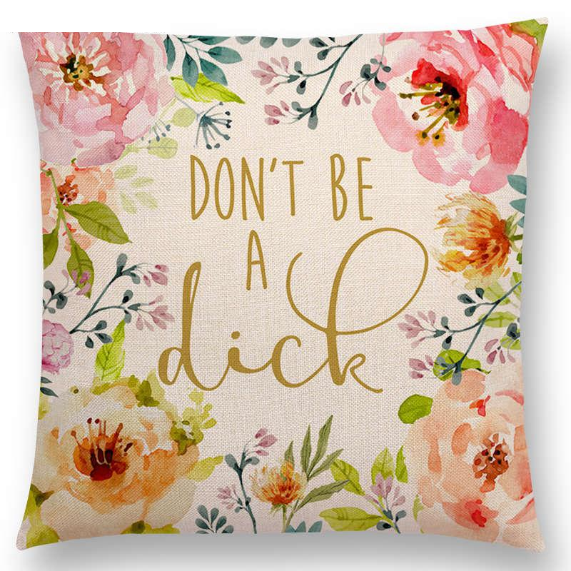 Floral Inspirational Sayings Cushion Covers