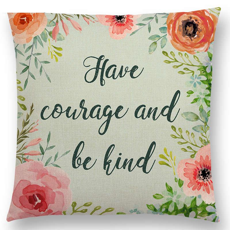 Floral Inspirational Sayings Cushion Covers