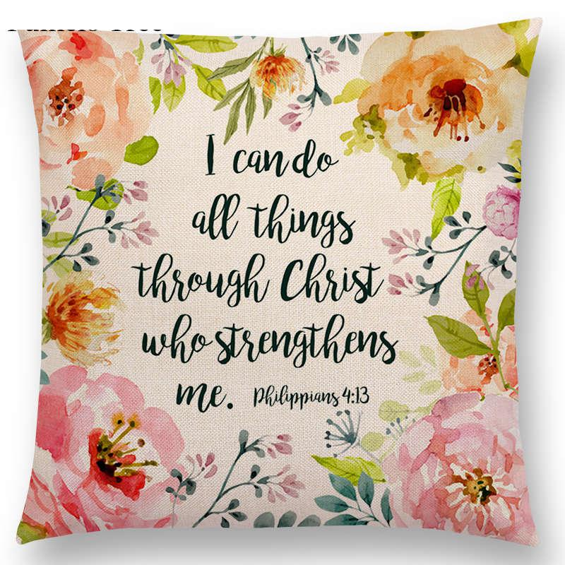 Floral Inspirational Sayings Cushion Covers