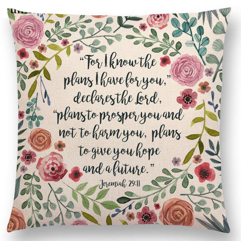 Floral Inspirational Sayings Cushion Covers