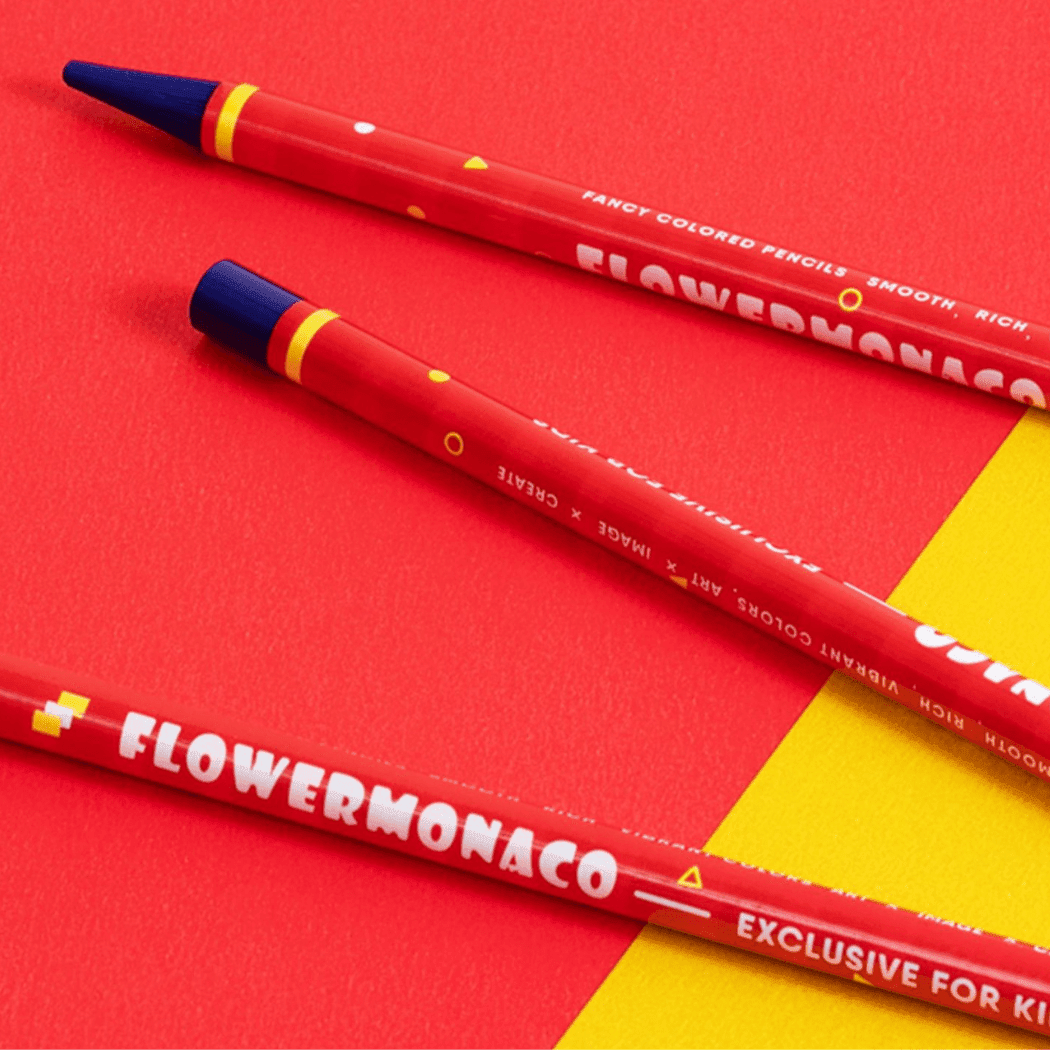 Flower Monaco Fancy Colour Pencils Wood Free)