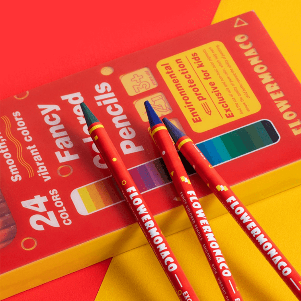 Flower Monaco Fancy Colour Pencils Wood Free)