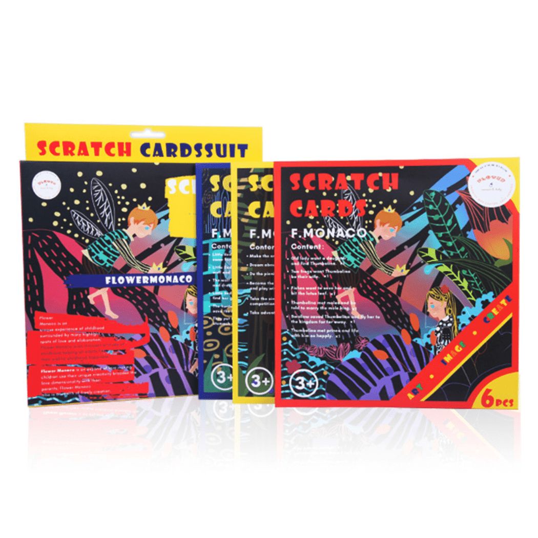Flower Monaco Scratch Art Set For Kids Creative Diy Kit Children
