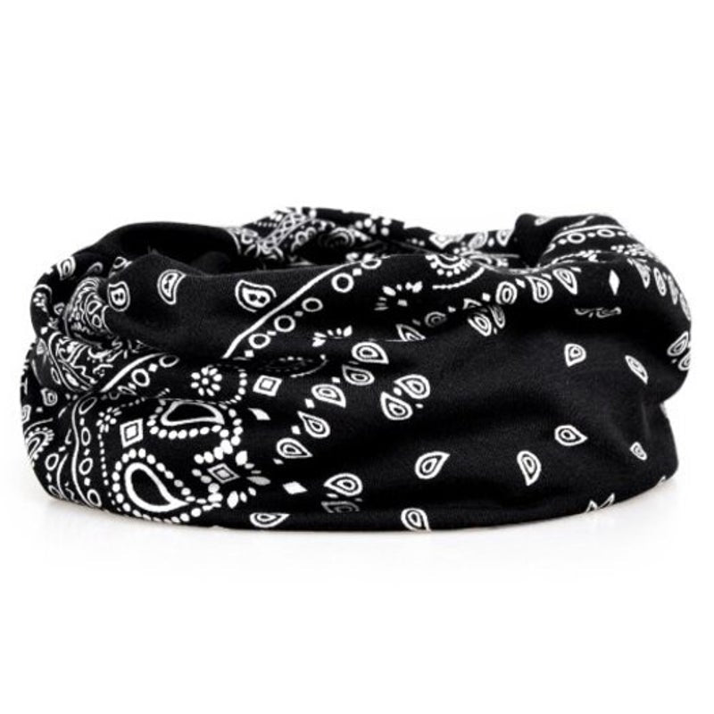 Flower Pattern Fashion Dual Purpose Scarf Hat Black