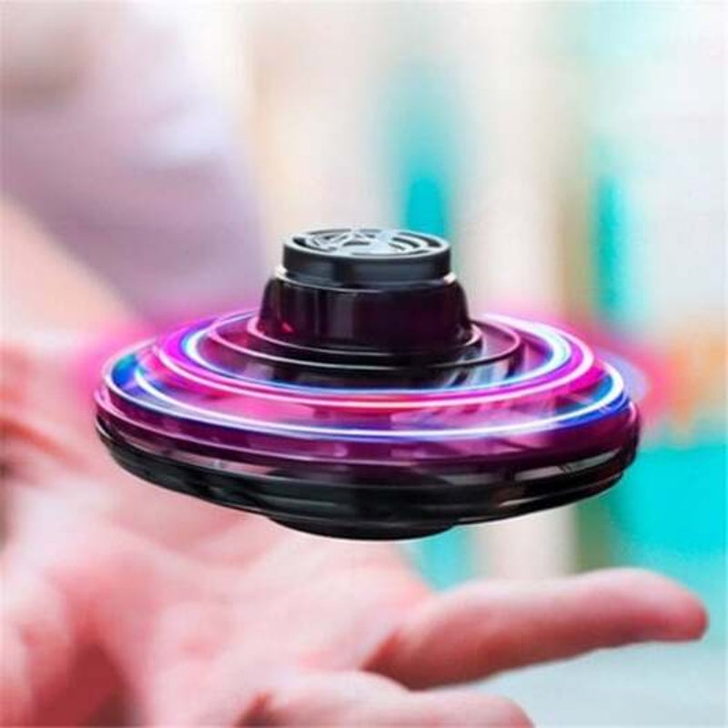 Flynova Led Flying Fingertip Gyro Adults Kids Toys Spinner Mini Ufo Induction Aircraft Black