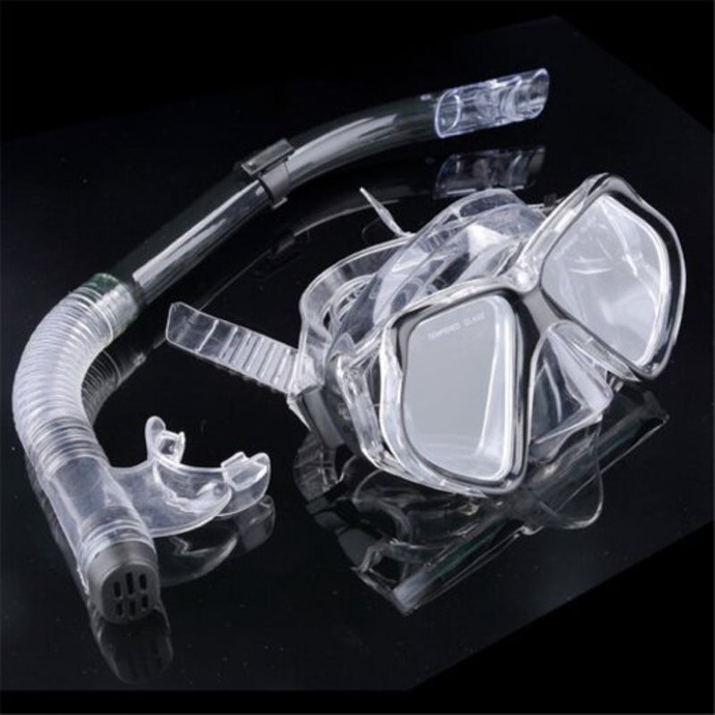 Fog Goggles Glasses Snorkel Equipment Anti Diving Set Swimming Scuba Mask Silicone Black L / Xl