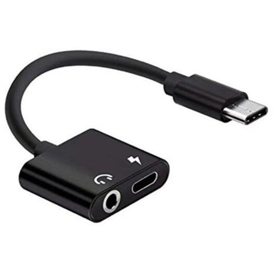 For Huawei / Xiaomi Oppo Mobile Phone And Other Type C Swivel 3.5 Port Two In One Black