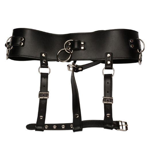 Forced Orgasm Belt Vibrator Holder Dildo Chastity Bondage
