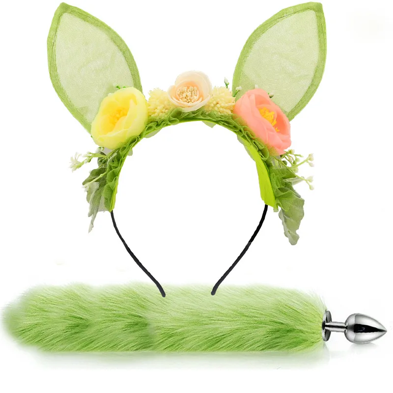 Fox Tail Anal Plug Plush Cat Ears Headbands Set For Women Toys
