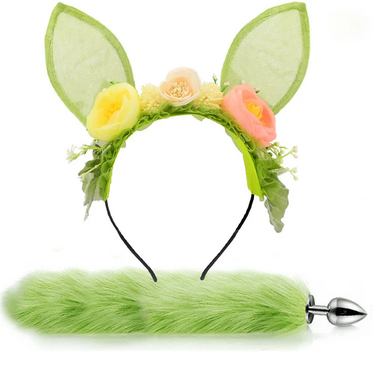 Fox Tail Anal Plug Plush Cat Ears Headbands Set For Women Toys