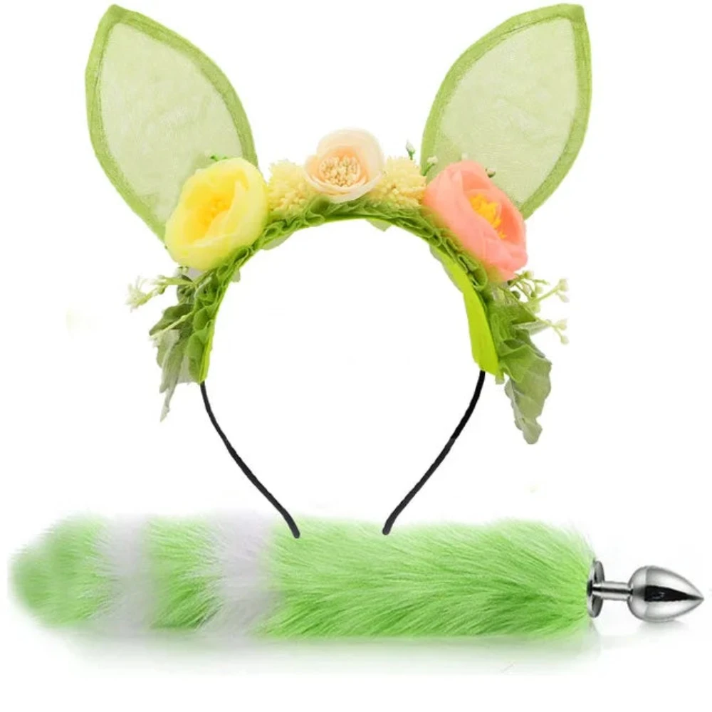 Fox Tail Anal Plug Plush Cat Ears Headbands Set For Women Toys