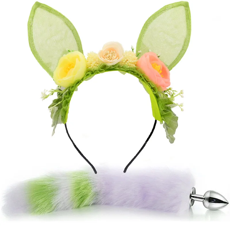 Fox Tail Anal Plug Plush Cat Ears Headbands Set For Women Toys