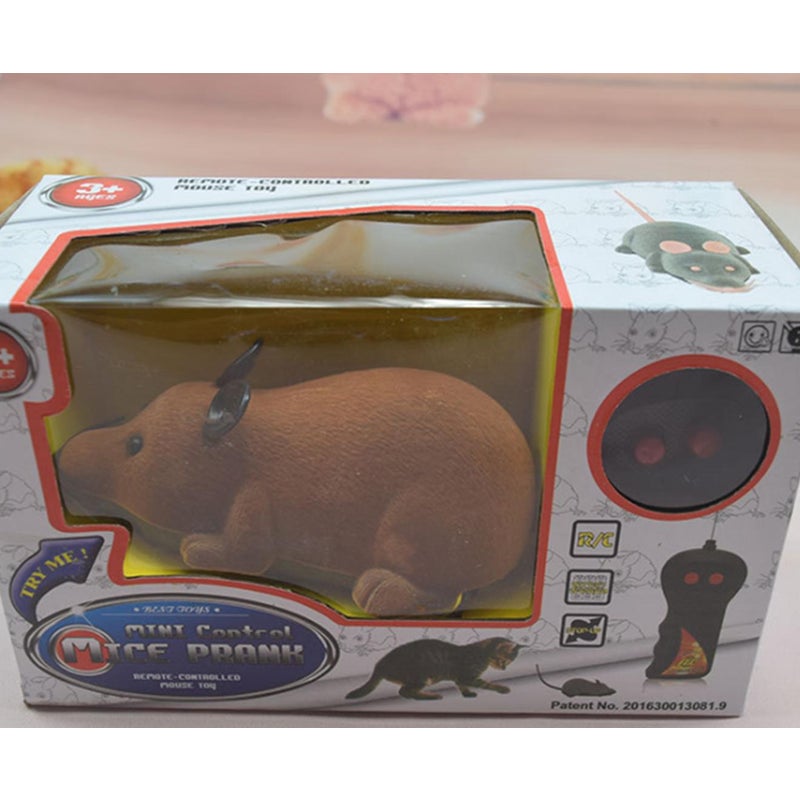 Fun Simulation Cat Toy Electric Mouse Funny Set Can Remotely Advance Forward Turn Brown
