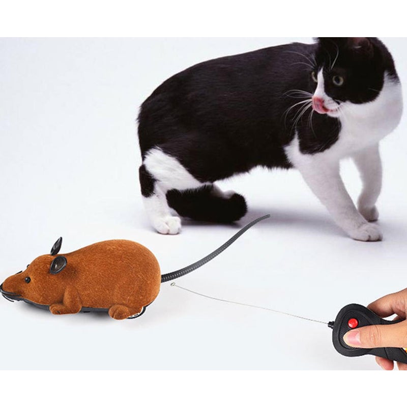 Fun Simulation Cat Toy Electric Mouse Funny Set Can Remotely Advance Forward Turn Brown