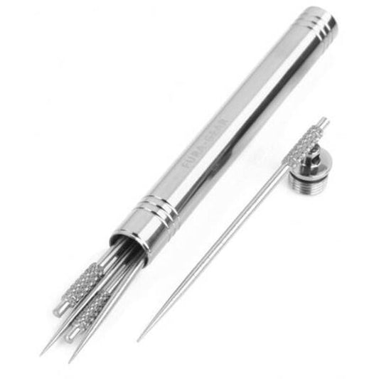 Gear Titanium Alloy Toothpicks Storage Silver