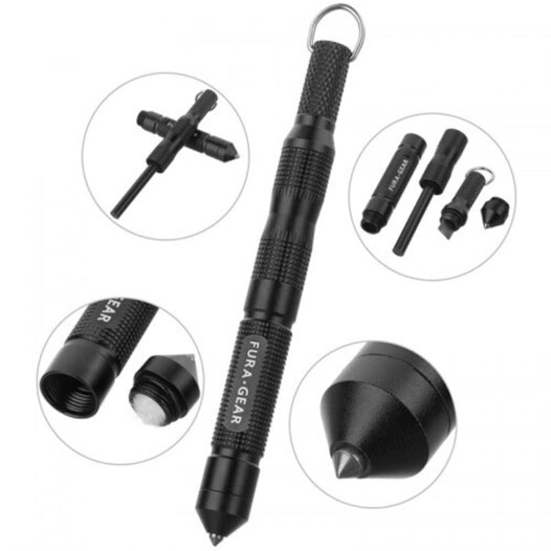 F1 Outdoor Fully Waterproof Aluminum Alloy Flint Black