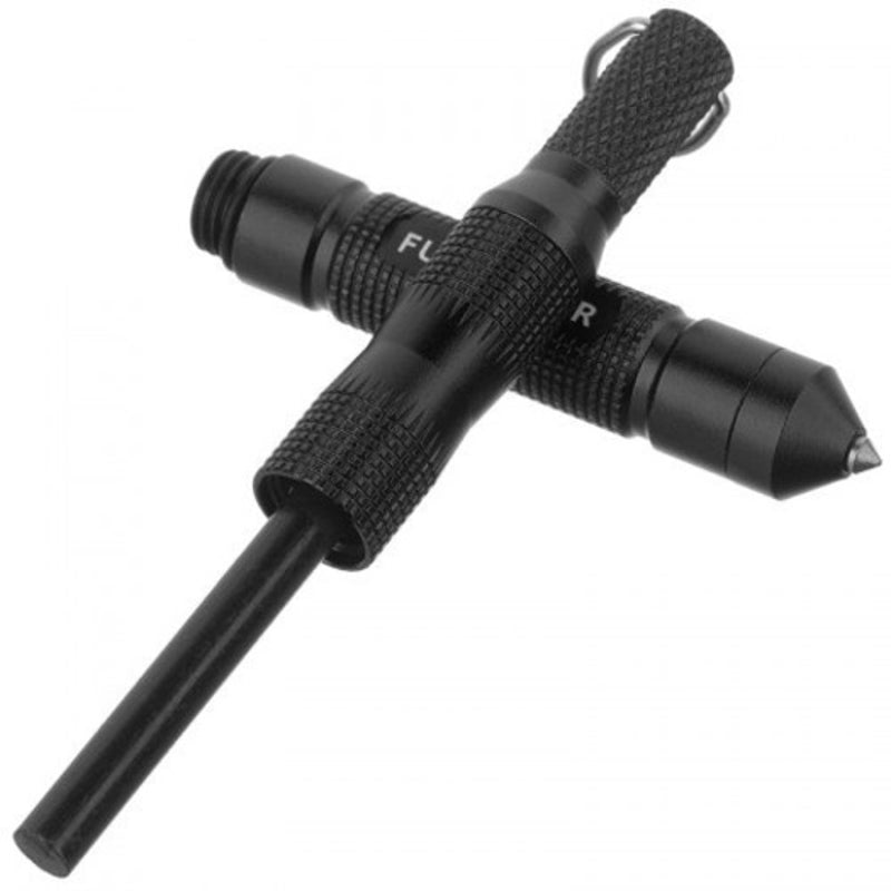 F1 Outdoor Fully Waterproof Aluminum Alloy Flint Black