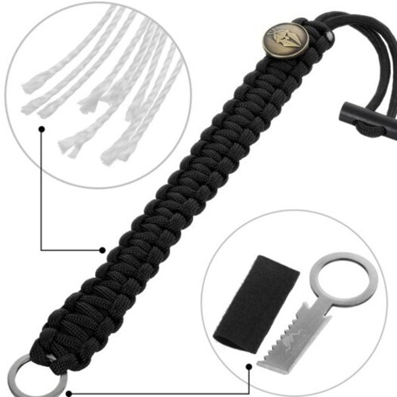 Survival Bracelet Rope Tool Kit Black