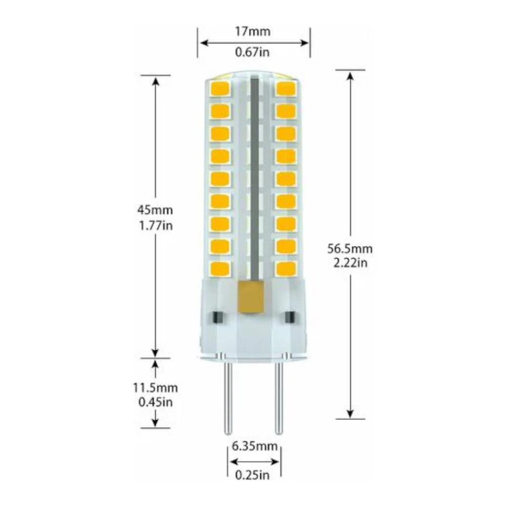 G6.35 Led Bulb 12V 7W 50W Equivalent Warm White 3000K 360 Degree Beam Angle For Cabinet Lighting Non Dimmable Pack