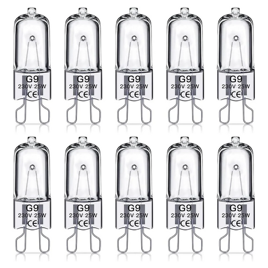G9 Halogen Bulbs 25W 230V 10-Pack