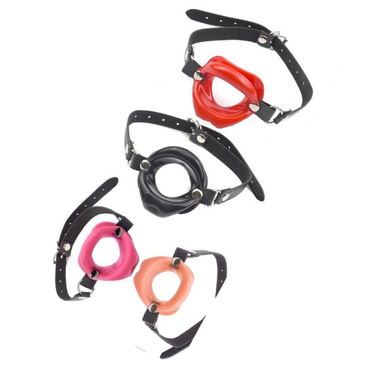 Open Mouth Rubber Lips Gag Slave Training Bondage Restraints