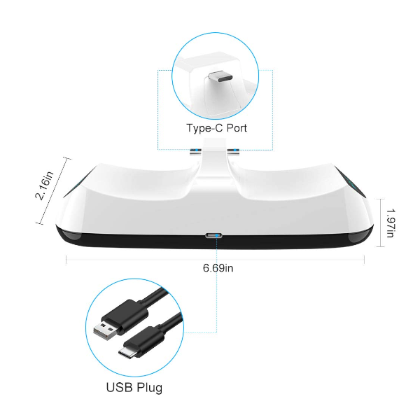 Game Controllers Charging Station Ps5 Dual Sense Usb Base Suitable For Playstation Accessories Can Be Charged To Two Wir