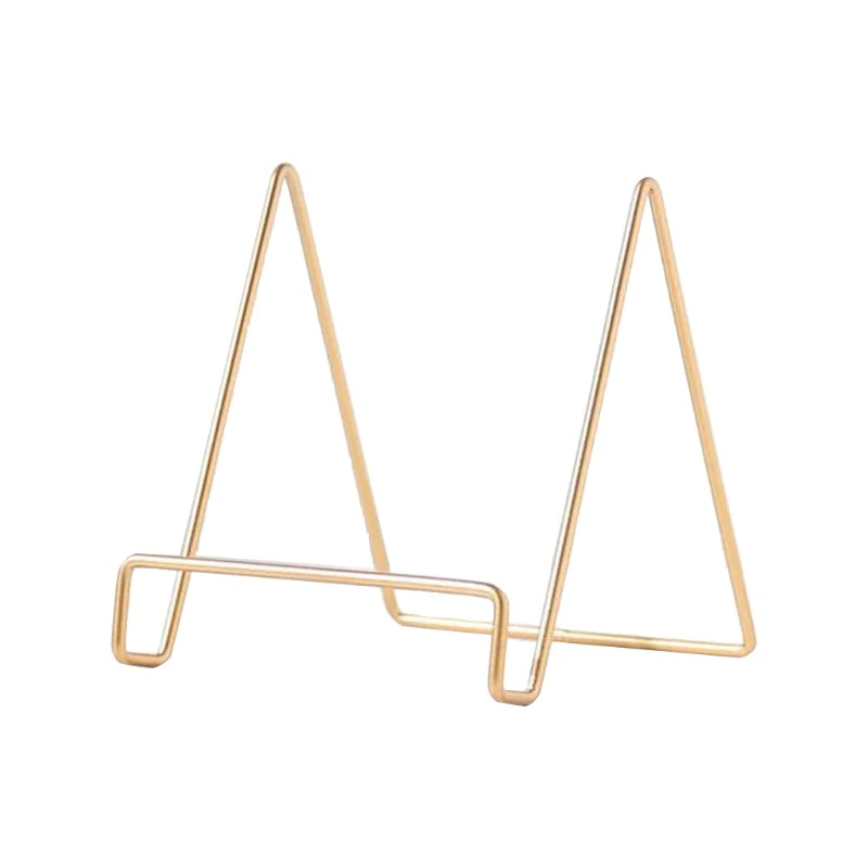 Creative Geometric Storage Rack Wrought Iron Book Stand Holder Gold