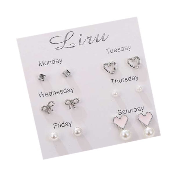 Veile Studios Girls'earrings Simple And Lovely Earrings Suit Personality Student 4