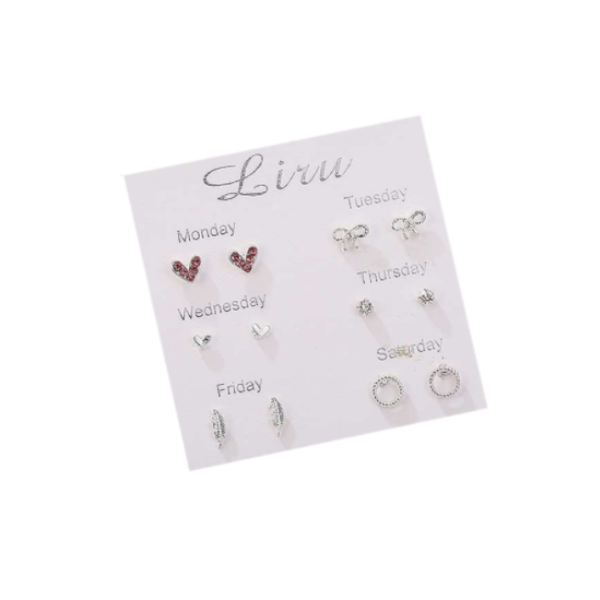 Veile Studios Girls'earrings Simple And Lovely Earrings Suit Personality Student 6