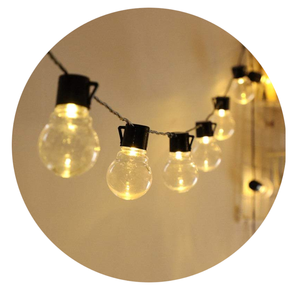 Strip Lights 10 Led Solar Powered Retro Style String Bulbs Decoration
