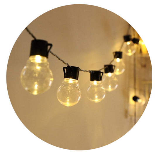 Strip Lights 10 Led Solar Powered Retro Style String Bulbs Decoration