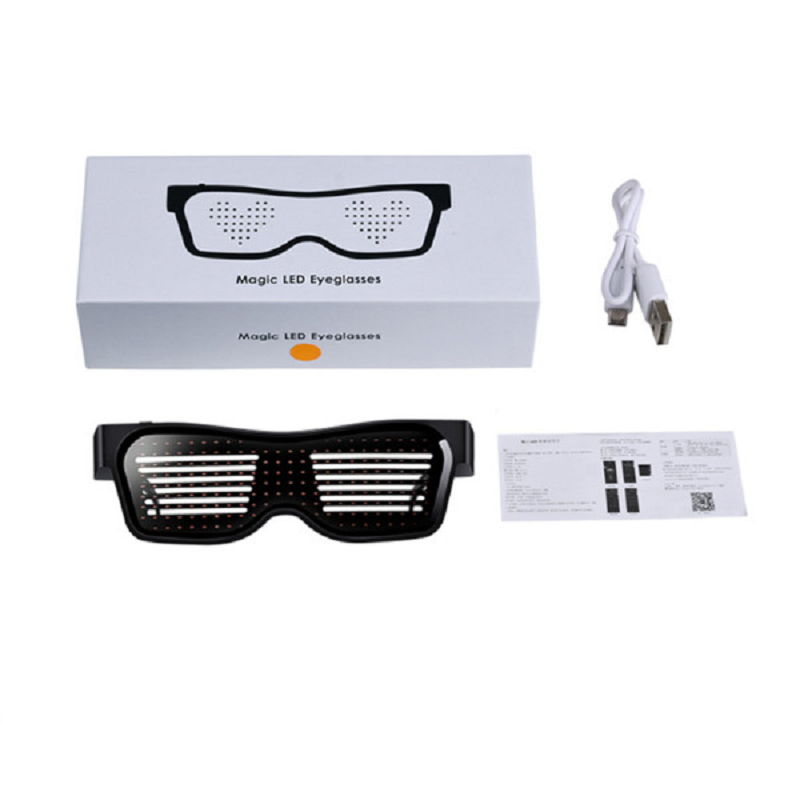 Rechargeable Bluetooth Dynamic App Glowing Glasses Usb Suitable For Christmas Bar Party Purple