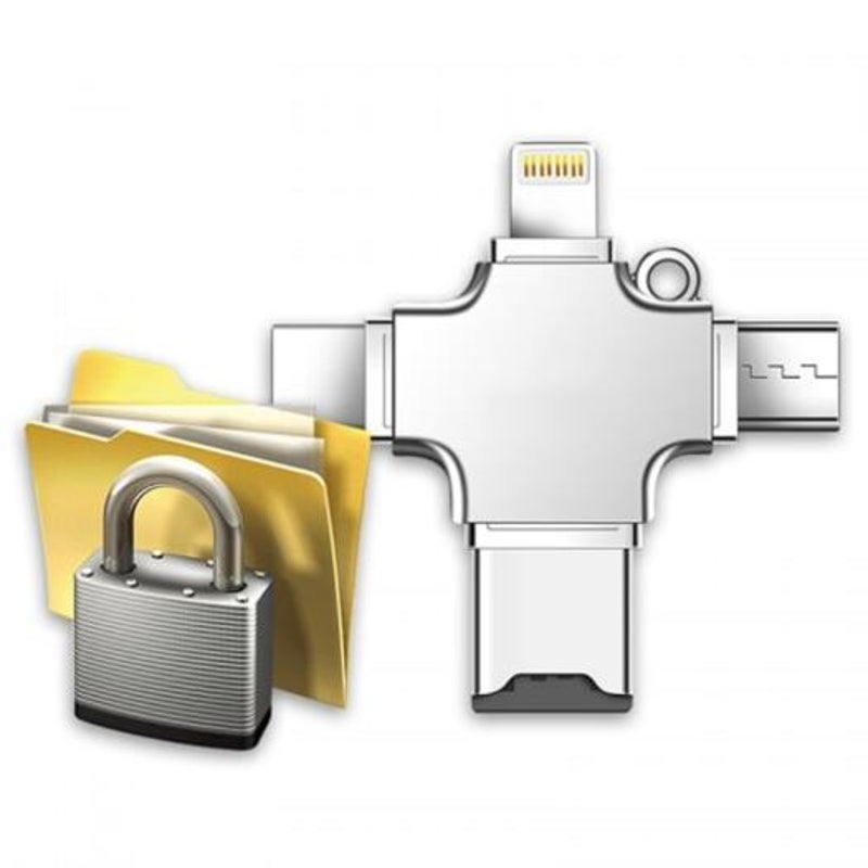 4 In 1 Usb 3.0 / 2.0 Card Reader Silver Usb3.0