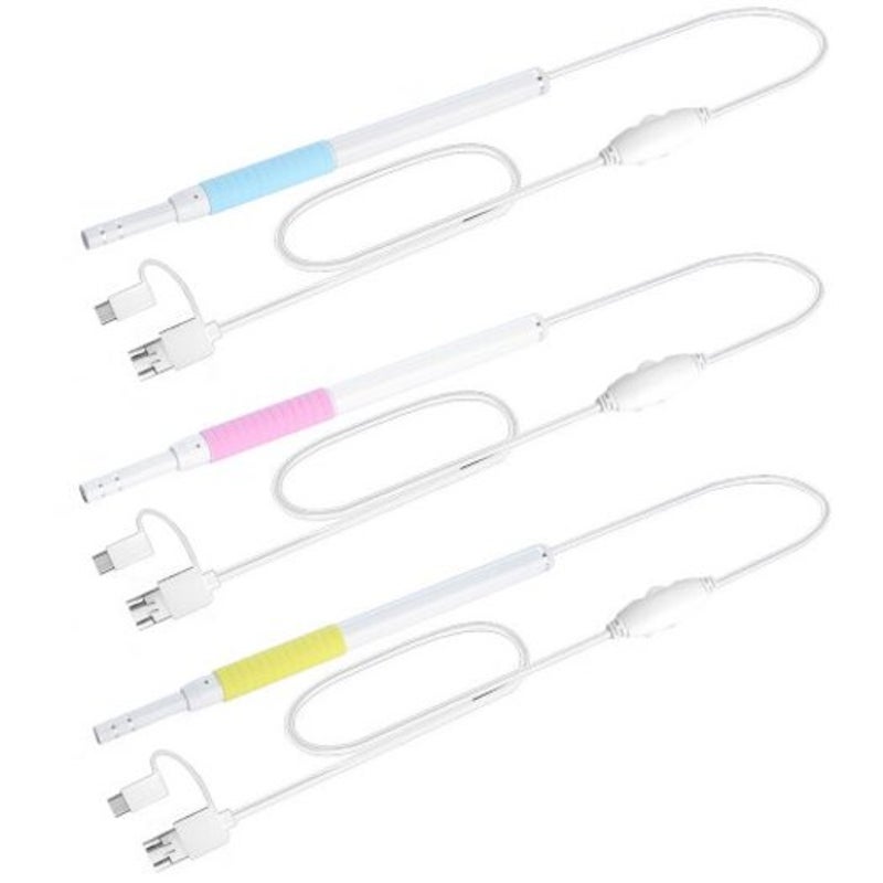 An102 Ear Cleansing Endoscope 3 In Visual Earpick Borescope Inspection Wax Remover Tool Pink