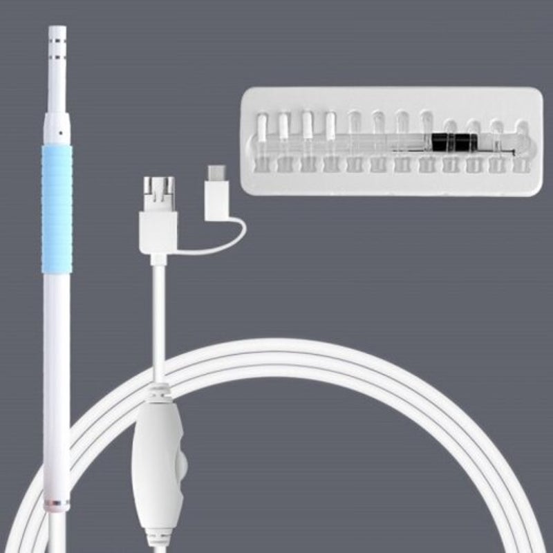 An102 Ear Cleansing Endoscope 3 In Visual Earpick Borescope Inspection Wax Remover Tool Pink