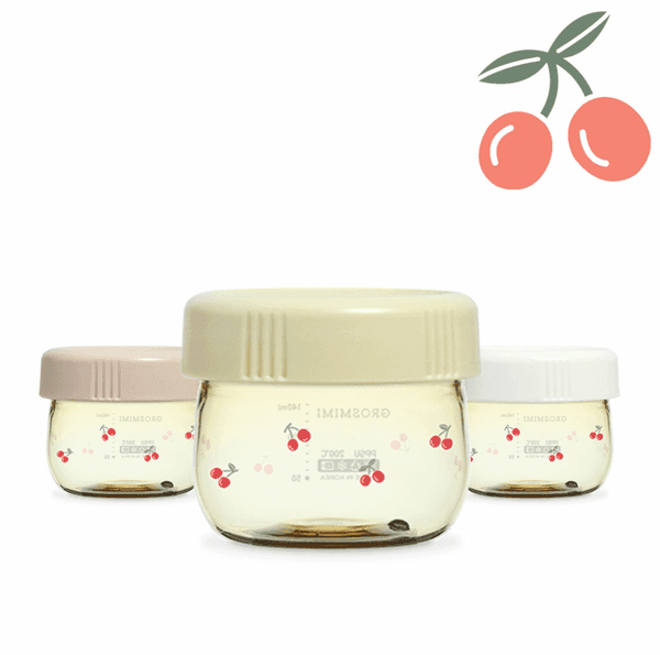 Baby Food Storage Jar Set 150Ml Cherrish Edition Microwave Safe