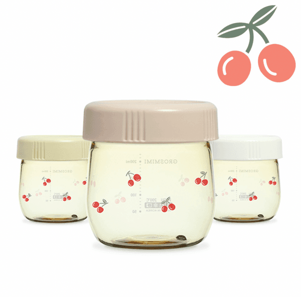 Baby Food Storage Jar Set 150Ml Cherrish Edition Microwave Safe