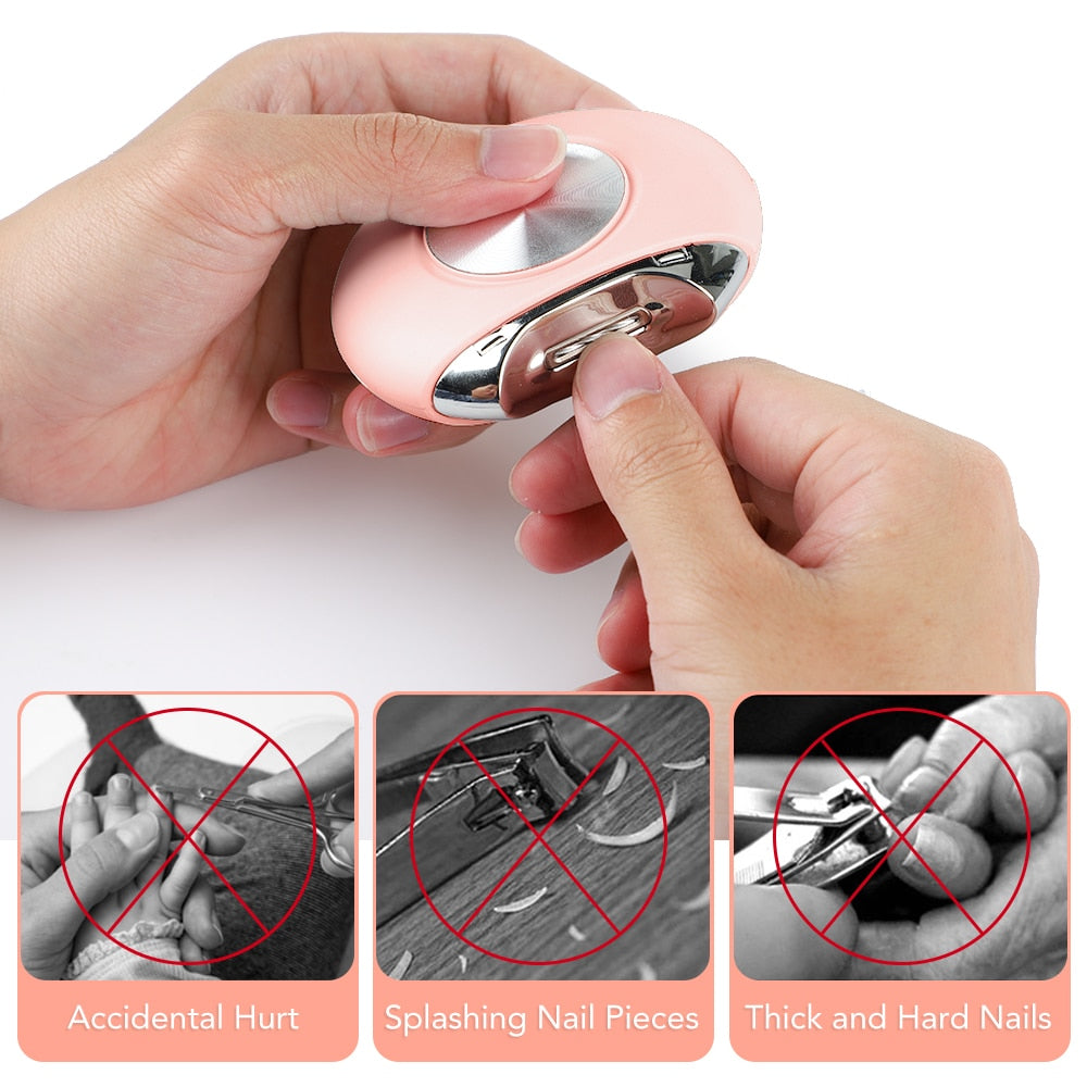 Electric Nail Clipper Adults Little One Automatic Trimmer Debris Container