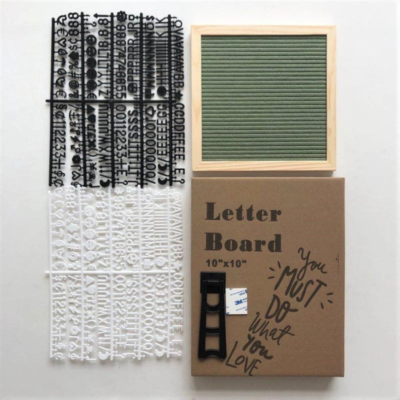 Felt Letterboard Wooden Frame Wall Message Cork Board Home Office Decor