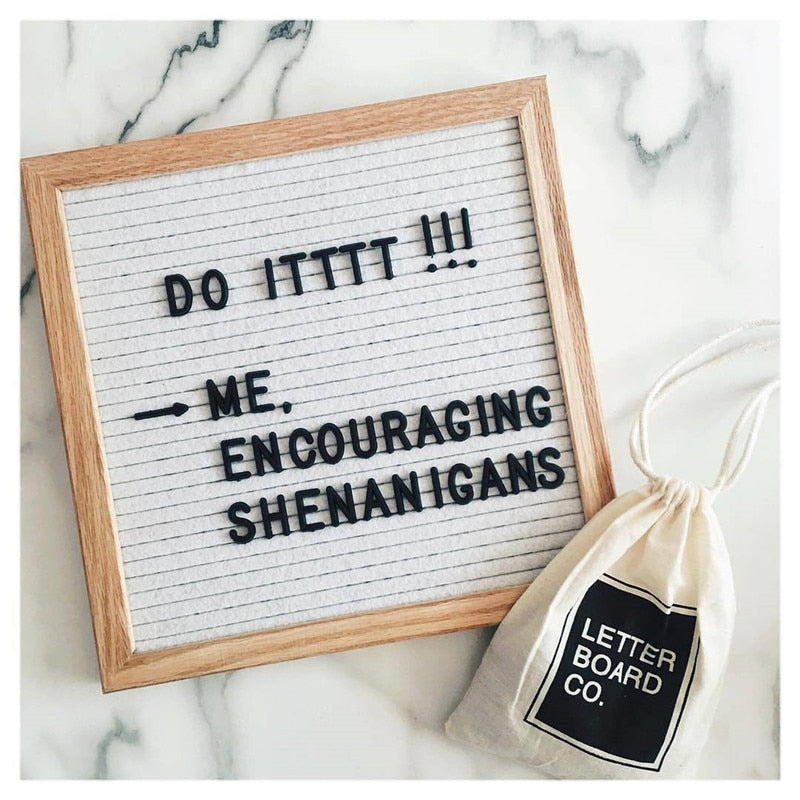 Felt Letterboard Wooden Frame Wall Message Cork Board Home Office Decor