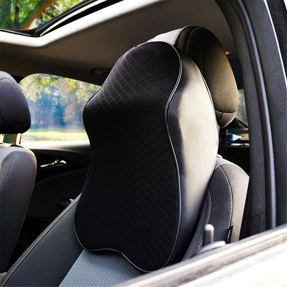 Black Car Neck Pillow 3D Memory Foam Head Rest Cushion Support