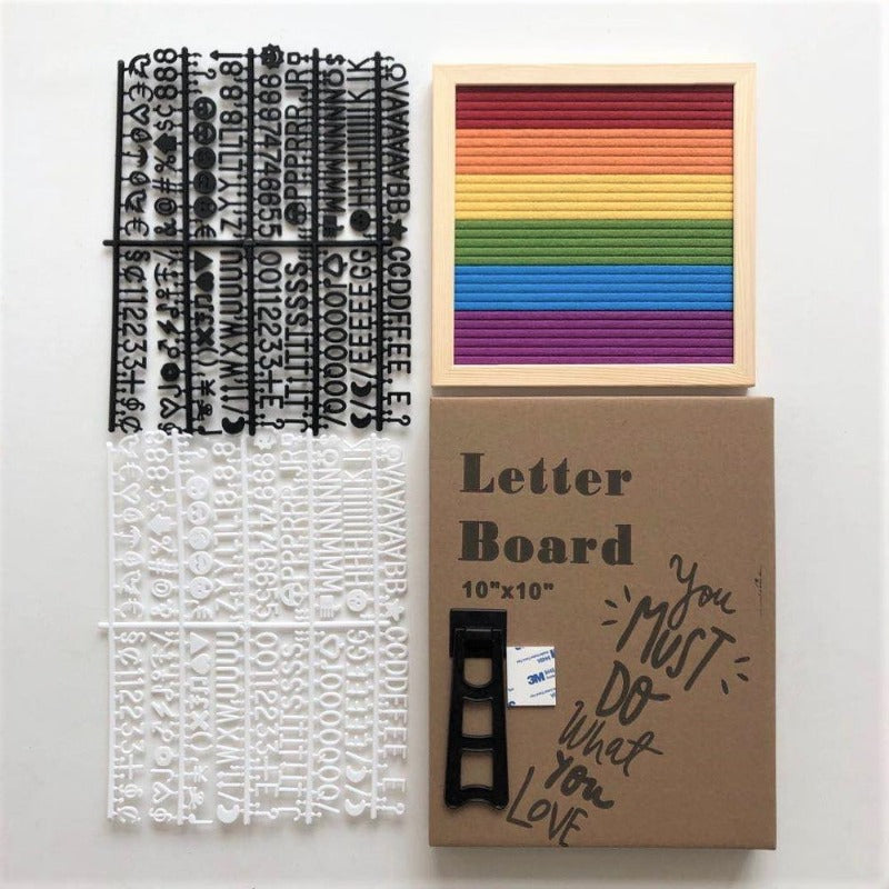 Felt Letterboard Wooden Frame Wall Message Cork Board Home Office Decor