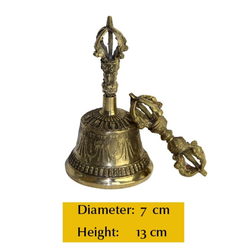 Brass Nepali Bell Home Decor Table Handicrafts Ideal For Puja Prayer