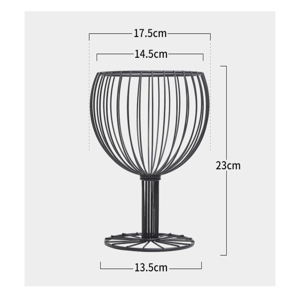 Wine Glass Shape Iron Fruit Bowl Basket Kitchen Decor