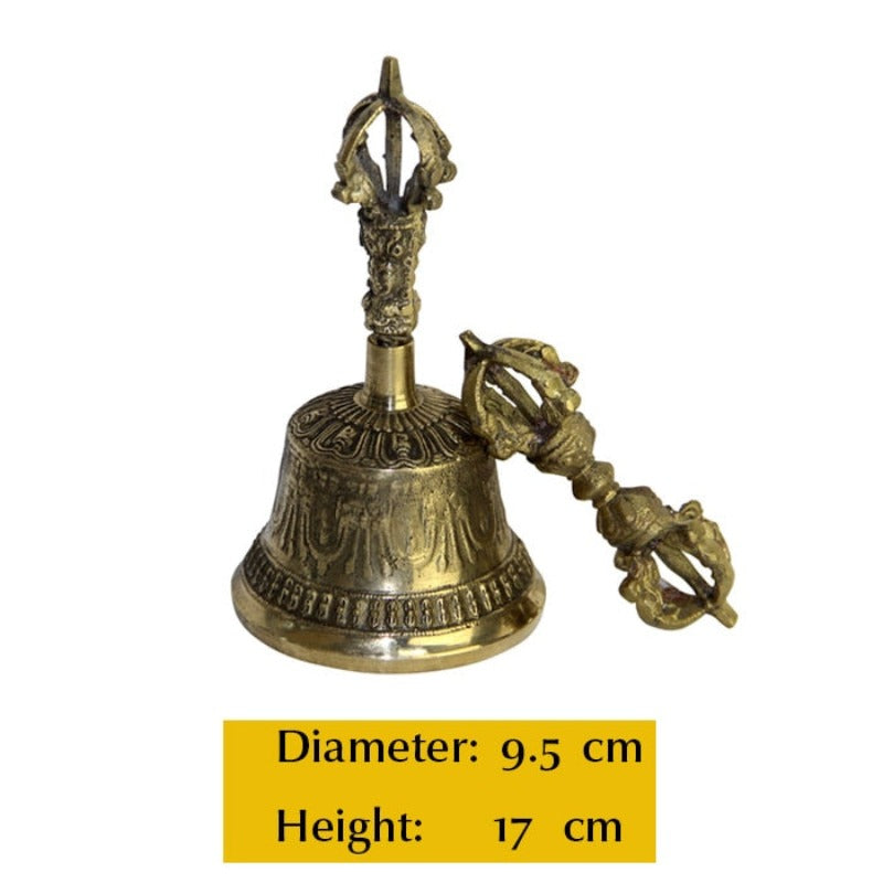 Brass Nepali Bell Home Decor Table Handicrafts Ideal For Puja Prayer