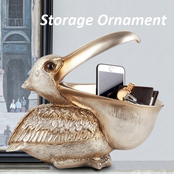 Resin Pelican Ornament Key Holder Jewellery Storage Decor